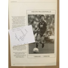Signed card of Kevin MacDonald and unsigned picture of the Liverpool footballer
